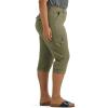 Lee Women’s Plus Size Ultra Lux Comfort with Flex-to-go Cargo Capri Pant(Deep Lichen Green)