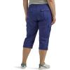 Lee Women’s Plus Size Ultra Lux Comfort with Flex-to-go Cargo Capri Pant(Medieval Blue)