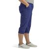 Lee Women’s Plus Size Ultra Lux Comfort with Flex-to-go Cargo Capri Pant(Medieval Blue)