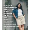 Lee Women’s Plus Size Ultra Lux Comfort with Flex-to-go Utility Bermuda Short(Greige)