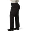 Lee Womens Plus Size Wrinkle Free Relaxed Fit Straight Leg Pant(Black)