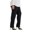 Lee Womens Plus Size Wrinkle Free Relaxed Fit Straight Leg Pant(Black Pinstripe)