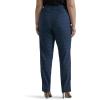 Lee Womens Plus Size Wrinkle Free Relaxed Fit Straight Leg Pant(Navy/Insignia Blue Plaid)