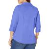 Riders by Lee Indigo Women’s Plus Size Easy Care ¾ Sleeve Woven Shirt(Baja Blue)