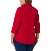Riders by Lee Indigo Women’s Plus Size Easy Care ¾ Sleeve Woven Shirt(Classic Red)