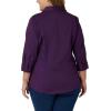 Riders by Lee Indigo Women’s Plus Size Easy Care ¾ Sleeve Woven Shirt(Purple Pennant)