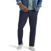 Lee Mens Big & Tall Extreme Motion Flat Front Relaxed Taper Pant(Navy)
