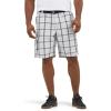 Lee Men’s Big & Tall New Belted Wyoming Cargo Short, Gray Plaid, 46