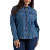 Lee Women’s Plus Size Legendary Long Sleeve Western Snap Shirt(Understated Ground)