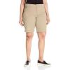 Lee Womens Plus Size Relaxed Fit Avey Knit Waist Cargo Bermuda Short(Flax)