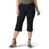 Lee Women’s Plus Size Relaxed Fit Denim Capri Jean(Black)