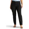 Lee Women’s Plus Size Relaxed Fit Side Elastic Tapered Leg Jean(Black)