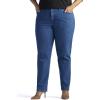 Lee Women’s Plus Size Relaxed Fit Side Elastic Tapered Leg Jean(Pepper Stone)