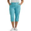 Lee Women’s Plus Size Ultra Lux Comfort with Flex-to-go Cargo Capri Pant(Bay Blue)