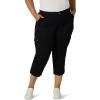 Lee Women’s Plus Size Ultra Lux Comfort with Flex-to-go Cargo Capri Pant(Black)