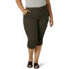 Lee Women’s Plus Size Ultra Lux Comfort with Flex-to-go Cargo Capri Pant(Frontier Olive)