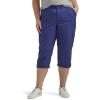 Lee Women’s Plus Size Ultra Lux Comfort with Flex-to-go Cargo Capri Pant(Medieval Blue)