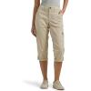 Lee Women’s Plus Size Ultra Lux Comfort with Flex-to-go Cargo Capri Pant(Pioneer Beige)