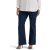 Lee Women’s Plus Size Wrinkle Free Mid Rise Bootcut Pant(Rivet Navy)