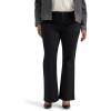Lee Women’s Plus Size Wrinkle Free Mid Rise Bootcut Pant(Union-all Black)
