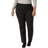 Lee Womens Plus Size Wrinkle Free Relaxed Fit Straight Leg Pant(Black)
