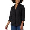 Riders by Lee Indigo Women’s Bella Easy Care Quarter Sleeve Woven Shirt(Black Soot)