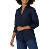 Riders by Lee Indigo Women’s Bella Easy Care Quarter Sleeve Woven Shirt(Dark Navy)