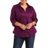 Riders by Lee Indigo Women’s Plus Size Easy Care ¾ Sleeve Woven Shirt(Pickled Beet)