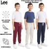 Lee Boys’ 3 Pack Variety Midweight Super Soft Fleece Lined Stretchable Jogger Pants(Port Tan Navy Set)