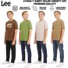 Lee Boys’ 4 Pack Variety Super Soft Stretchable Tee Short Sleeve T-Shirt(Brown Collection Set)