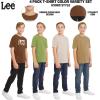 Lee Boys’ 4 Pack Variety Super Soft Stretchable Tee Short Sleeve T-Shirt(Brown Collection Set)