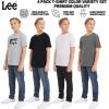 Lee Boys’ 4 Pack Variety Super Soft Stretchable Tee Short Sleeve T-Shirt(Grey Collection Set)