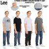 Lee Boys’ 4 Pack Variety Super Soft Stretchable Tee Short Sleeve T-Shirt(Grey Collection Set)