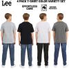Lee Boys’ 4 Pack Variety Super Soft Stretchable Tee Short Sleeve T-Shirt(Grey Collection Set)
