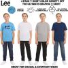 Lee Boys’ 4 Pack Variety Super Soft Stretchable Tee Short Sleeve T-Shirt(Light Blue Collection Set)