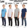 Lee Boys’ 4 Pack Variety Super Soft Stretchable Tee Short Sleeve T-Shirt(Light Blue Collection Set)