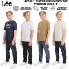 Lee Boys’ 4 Pack Variety Super Soft Stretchable Tee Short Sleeve T-Shirt(Navy Collection Set)