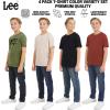 Lee Boys’ 4 Pack Variety Super Soft Stretchable Tee Short Sleeve T-Shirt(Olive Collection Set)