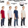 Lee Boys’ 4 Pack Variety Super Soft Stretchable Tee Short Sleeve T-Shirt(Red Collection Set)