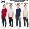 Lee Boys’ 4 Pack Variety Super Soft Stretchable Tee Short Sleeve T-Shirt(Red Collection Set)