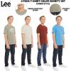 Lee Boys’ 4 Pack Variety Super Soft Stretchable Tee Short Sleeve T-Shirt(Sage Collection Set)