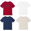 Lee Boys’ 4 Pack Variety Super Soft Stretchable Tee Short Sleeve T-Shirt(Red Collection Set)